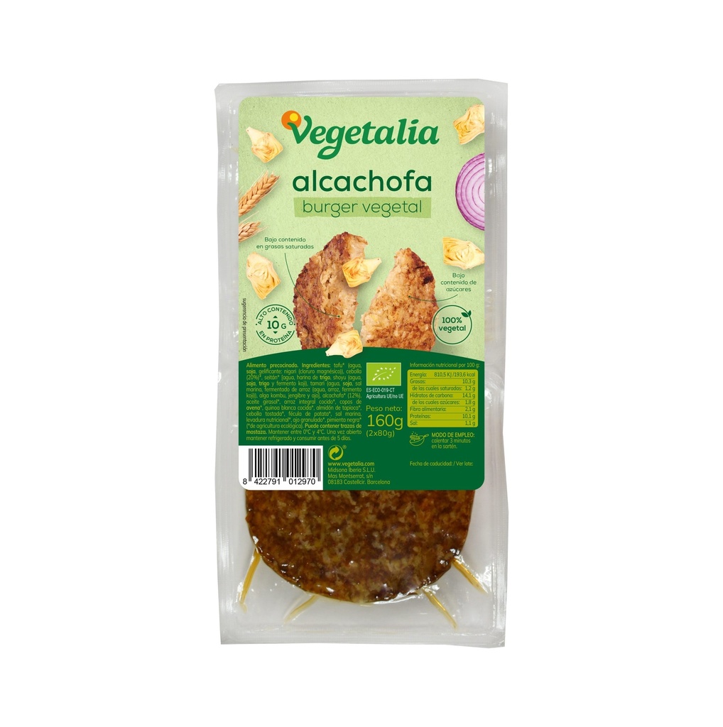 VEGEBURGUER DE ALCACHOFA 160G VEGETALIA