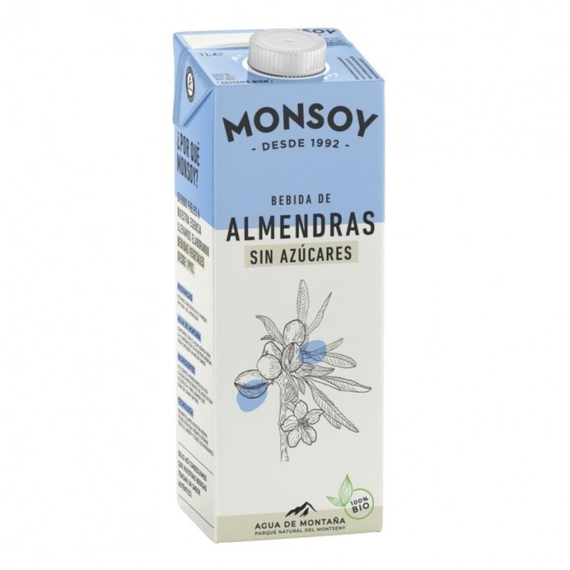 BEBIDA ALMENDRA SIN AZÚCAR ECO 1L MONSOY