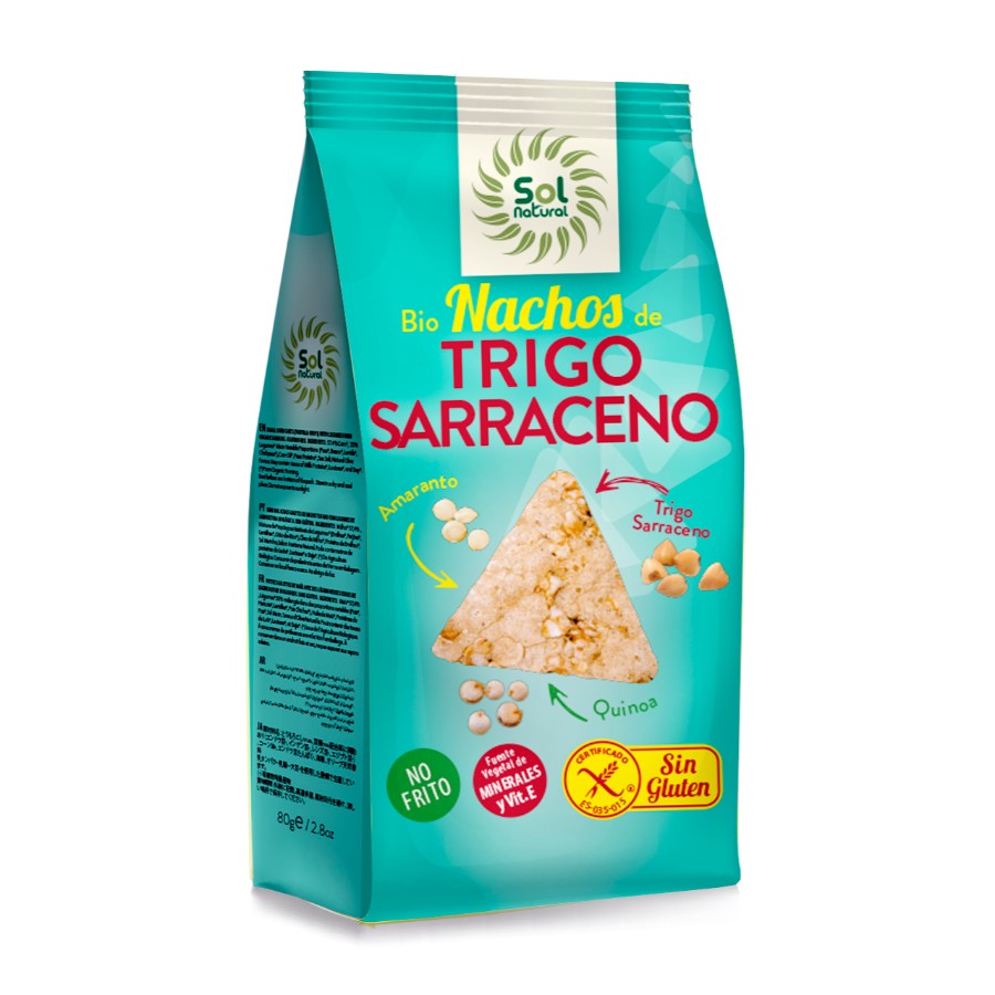 NACHOS TRIGO SARRACENO AMARANTO Y QUINOA 80G SOL NATURAL