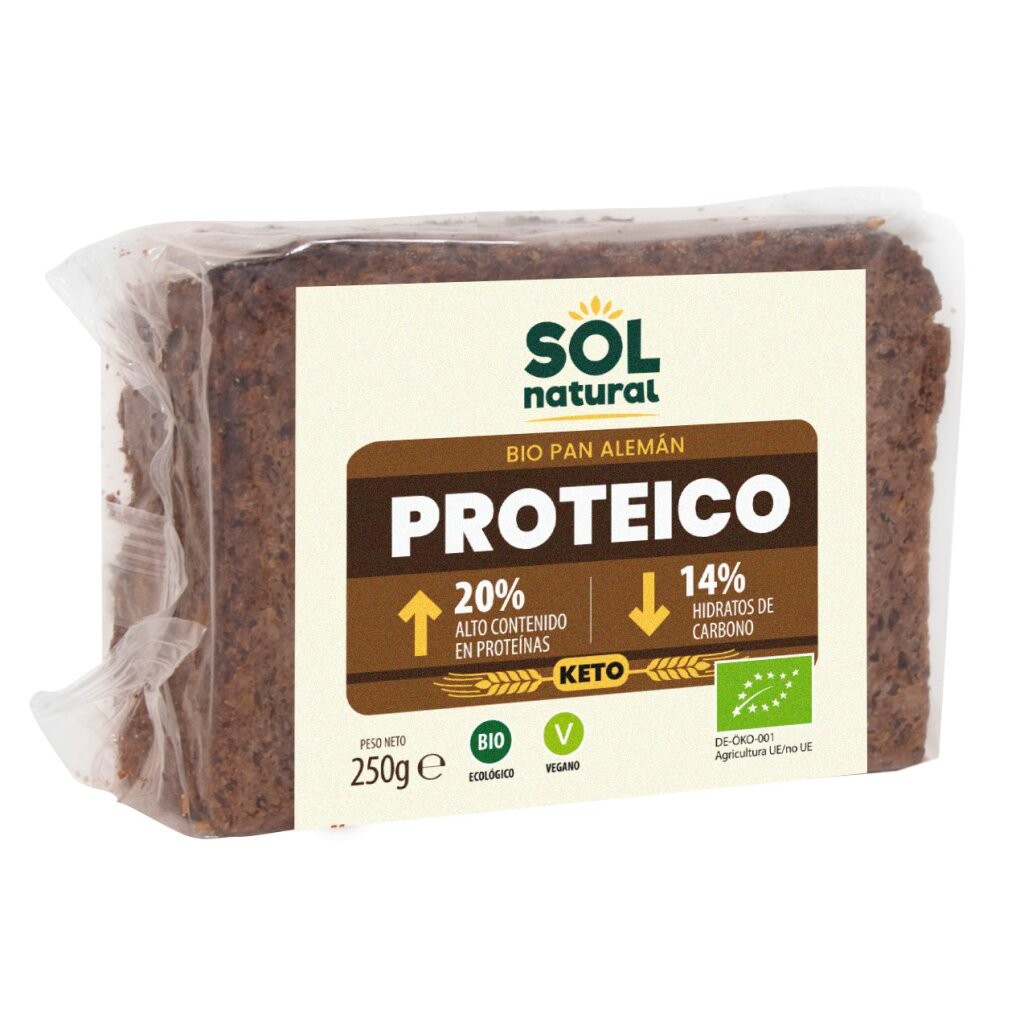 PAN ALEMAN PROTEICO KETO BIO 250G SOL NATURAL