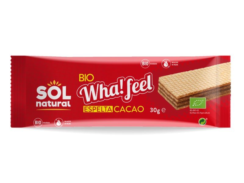 WHA! FEEL SNACK ESPELTA Y CACAO 30G SOL NATURAL