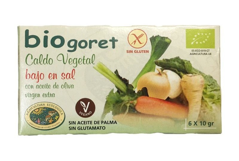 CALDO VEGETAL CUBITOS BAJO EN SAL 66G BIOGORET