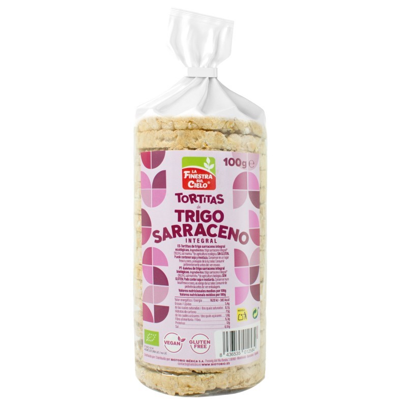 TORTITAS DE SARRACENO INTEGRAL CON SAL Y SIN GLUTEN 100G LA FINESTRA SUL CIELO