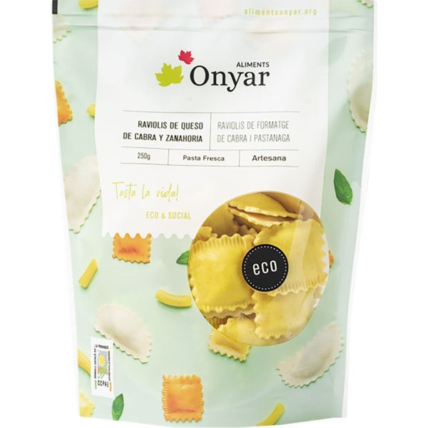 RAVIOLIS QUESO CABRA ZANAHORIA 250G ONYAR