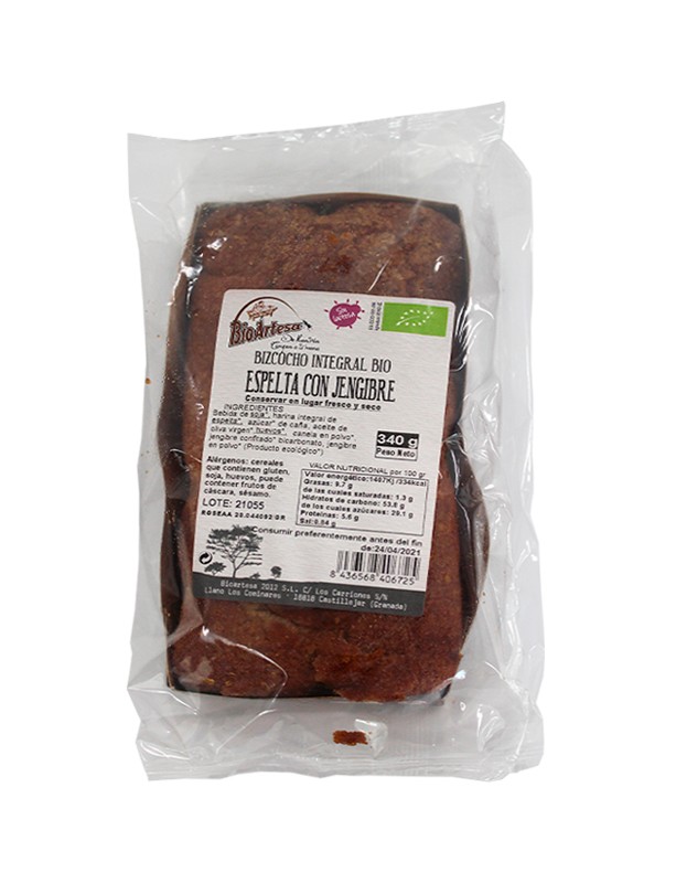 BIZCOCHO DE ESPELTA CON JENGIBRE BIO 340G BIOARTESA