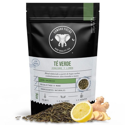 [28178] TE VERDE ECOLOGICO A GRANEL CON JENGIBRE Y LIMON 60G EDWARD FIELDS