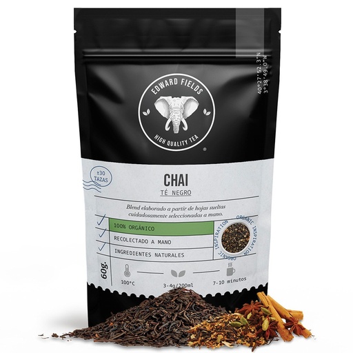 [28185] TE NEGRO CHAI LATTE ECOLOGICO A GRANEL 60G EDWARD FIELDS