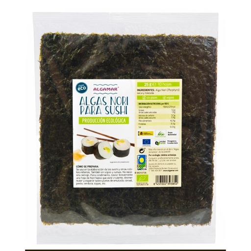 [13225] ALGA NORI PARA SHUSHI 10UDS 25G ALGAMAR