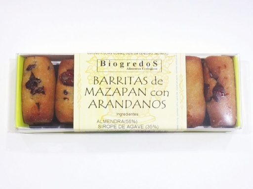 [14528] BARRITAS DE MAZAPAN Y ARANDANOS 130G BIOGREDOS
