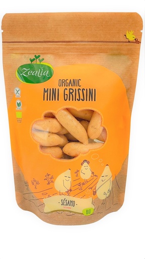 [10527] MINI GRISSINI SÉSAMO BIO SIN GLUTEN 75G ZEALIA