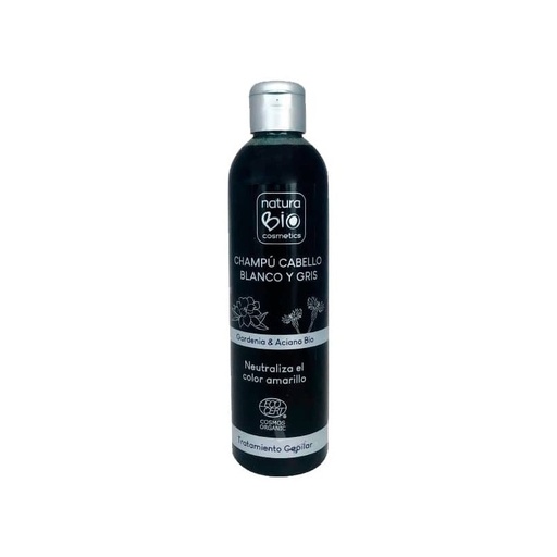 [27101] CHAMPÚ TRATAMIENTO CABELLO BLANCO Y GRIS GARDENIA & ACIANO BIO 250ML NATURABIO