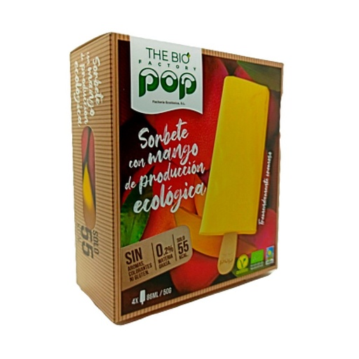 [27766] HELADO VEGANO MANGO 3UD BIOPOP BIO FACTORY