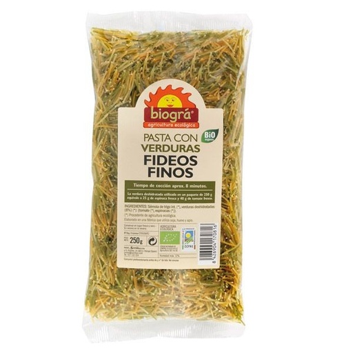 [1926] FIDEO FINO VERDURAS 250G BIOGRA