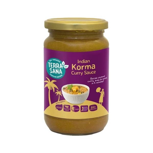 [30034] SALSA DE CURRY INDIA KORMA 350G TERRASANA