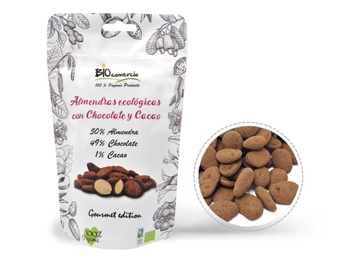 [27591] ALMENDRAS CON CHOCOLATE Y CACAO 100G BIOCOMERCIO