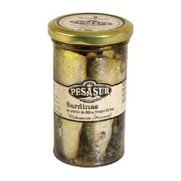 SARDINAS EN ACEITE OLIVA 195G CRISTAL PESASUR