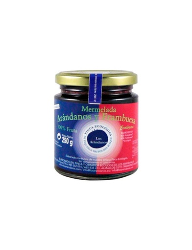 [13205] MERMELADA DE ARÁNDANOS Y FRAMBUESA SIN AZÚCAR 250G LOS ARÁNDANOS