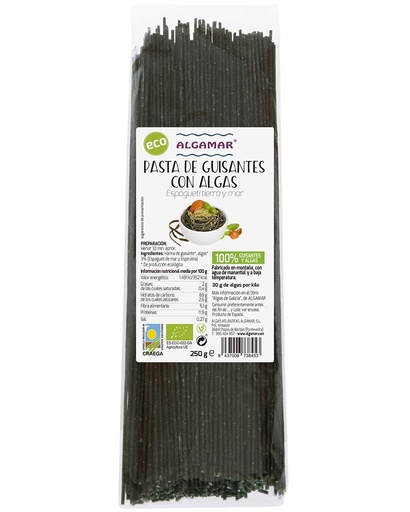 [21803] ESPAGUETIS DE GUISANTES Y ALGAS SIN GLUTEN 250G ALGAMAR