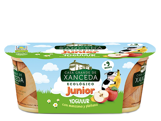 [10686] YOGUR JUNIOR MANZANA PLÁTANO 2X125G CASA GRANDE DE XANCEDA