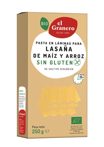 [20493] LÁMINAS LASAÑA SIN GLUTEN 250G EL GRANERO