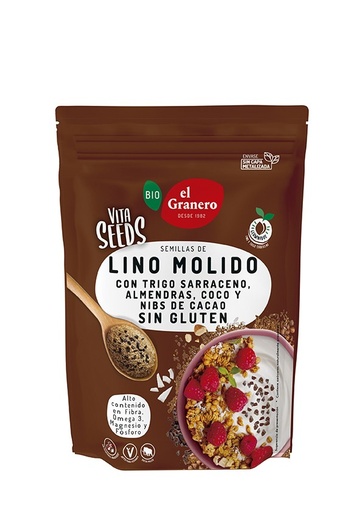 [28959] VITASEEDS LINO MOLIDO,TRIGO SARRACENO,NIBS DE CACAO Y ALMENDRAS 200G EL GRANERO INTEGRAL