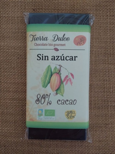 [28539] CHOCOLATE 80% SIN AZUCAR 90G TIERRA DULCE