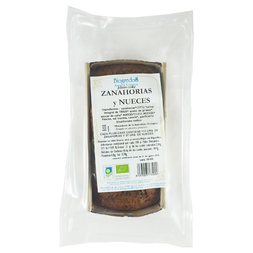 [8970] PLUM CAKE ZANAHORIAS NUECES 300G BIOGREDOS