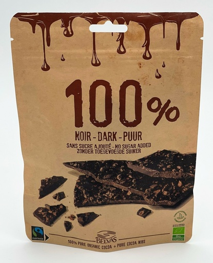 [29078] CHOCOLATE ARTESANAL TROZOS 100% CACAO 80G BELVAS