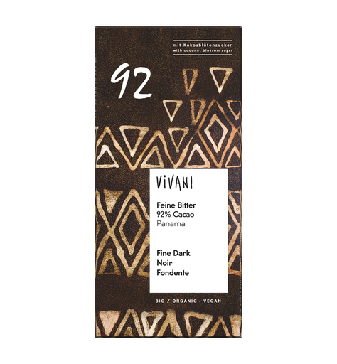 [12116] CHOCOLATE NEGRO 92% CACAO 80G VIVANI