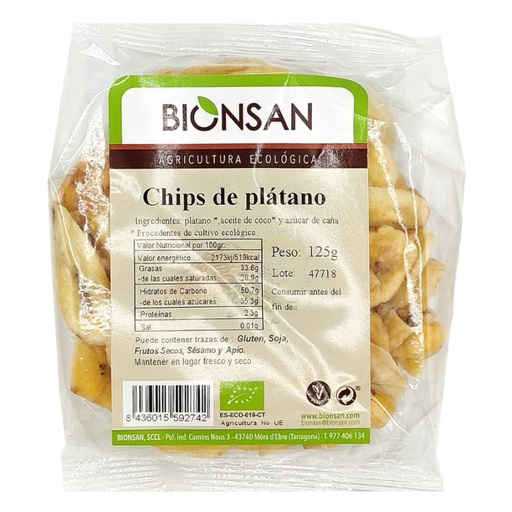 [29941] CHIPS DE PLATANO DULCE 125G BIONSAN