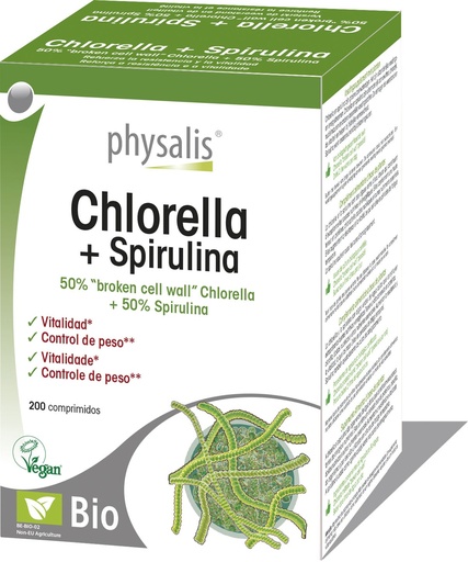 [20636] CHLORELLA+ESPIRULINA 200 COMP PHYSALIS