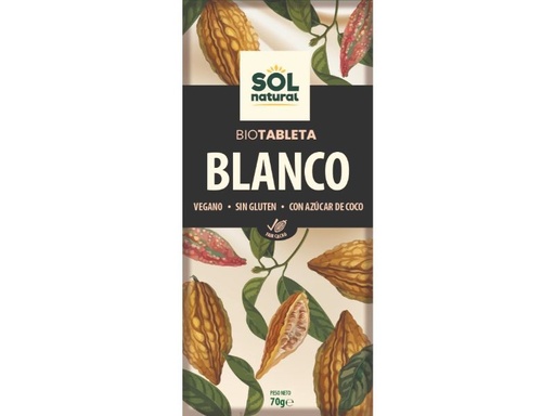 [22653] TABLETA DE CHOCOLATE BLANCO 70G SOL NATURAL