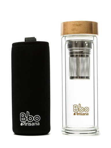 [27177] BOTELLA VIDRIO CON INFUSIONADOR 400ML IRISANA