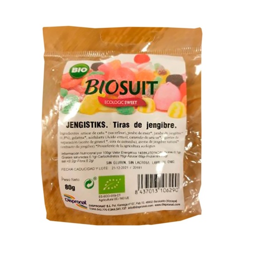 [27112] TIRAS DE JENGIBRE 80G BIOSUIT