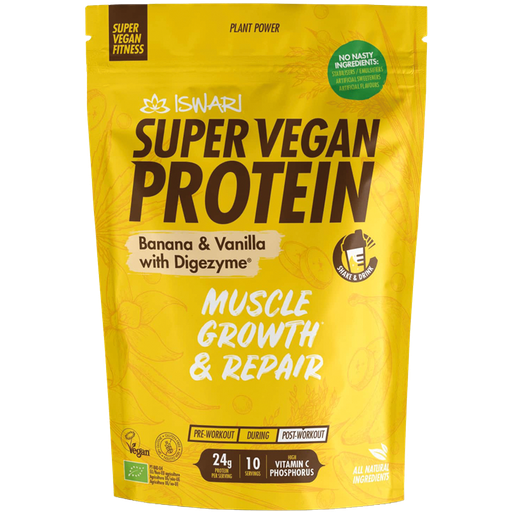 [22255] SUPER VEGAN PROTEIN PLATANO Y VAINILLA 400G ISWARI