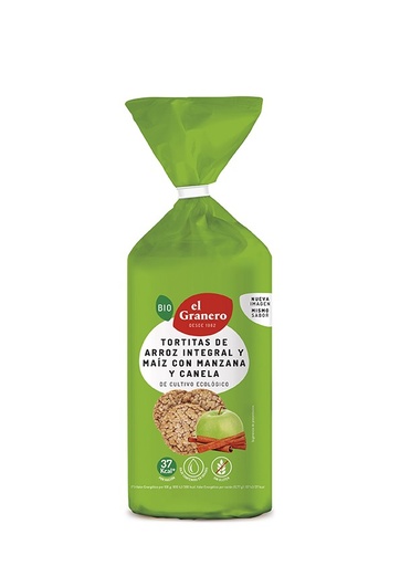 [22287] TORTITAS ARROZ Y MAÍZ CON MANZANA Y CANELA 127G EL GRANERO
