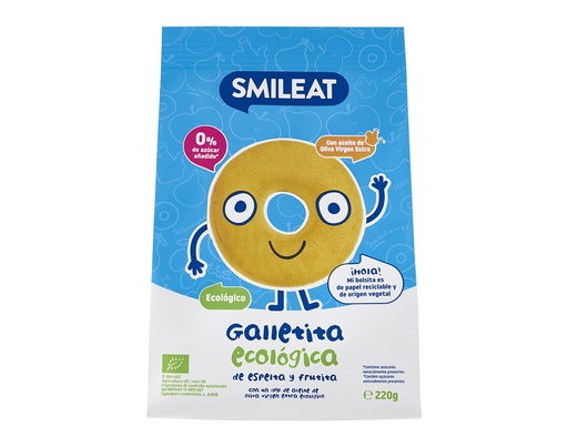 [22678] GALLETAS ESPELTA CON MANZANA 220G SMILEAT