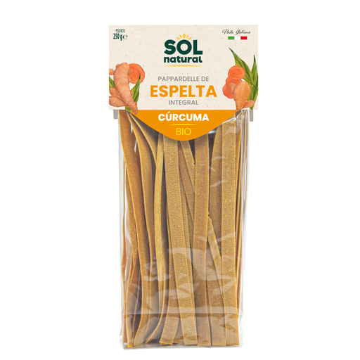 [27221] PAPPARDELLE DE ESPELTA CÚRCUMA INTEGRAL 250G SOL NATURAL