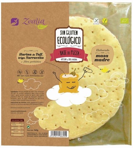 [12742] BASE DE PIZZA BIO SIN GLUTEN 370G ZEALIA