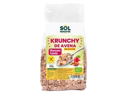 KRUNCHY AVENA SIN GLUTEN MANZANA CANELA 350G SOL NATURAL