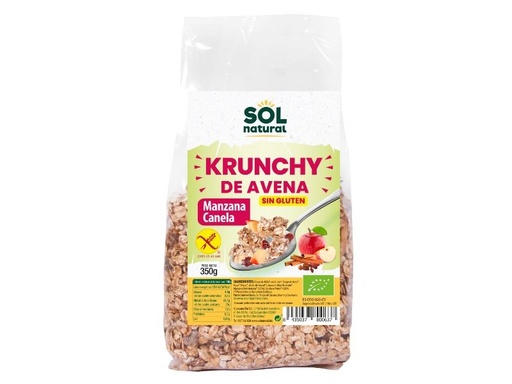 [14987] KRUNCHY AVENA SIN GLUTEN MANZANA CANELA 350G SOL NATURAL