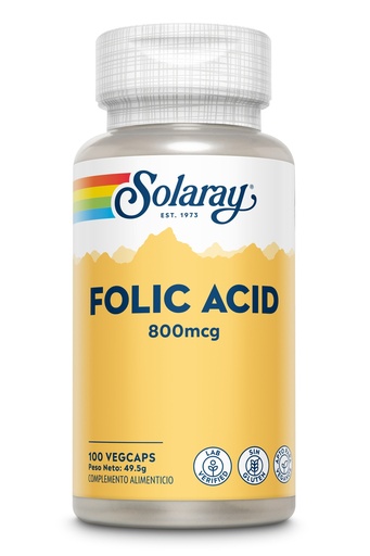 [14499] ACIDO FOLICO 100CAP 800MG SOLARAY