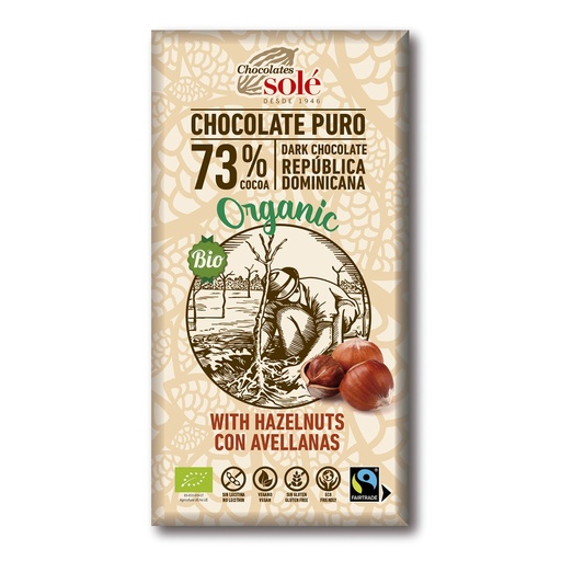 [29506] CHOCOLATE NEGRO 73% CON AVELLANAS 150G SOLÉ