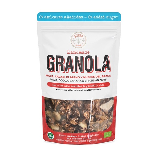 [28776] GRANOLA CON MACA, CACAO, PLÁTANO Y NUECES DE BRASIL 300G SIERRA ECO FOODS