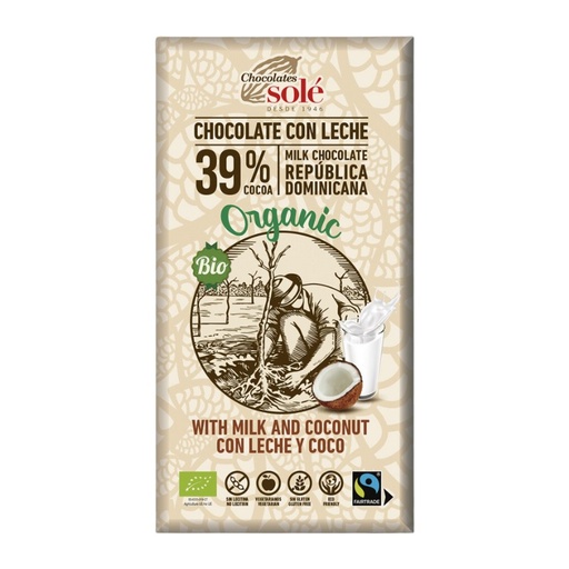 [16828] CHOCOLATE CON LECHE Y COCO 39% 100G SOLÉ