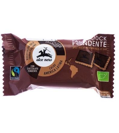 [28713] GALLETAS DE ESPELTA CUBIERTA DE CHOCOLATE OSCURO 28G ALCE NERO