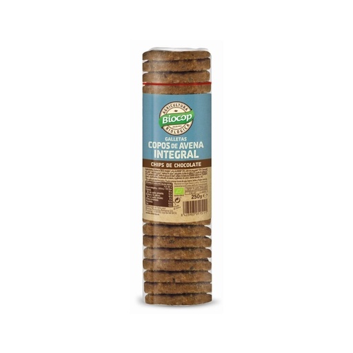 [16183] GALLETA COPOS DE AVENA INTEGRAL CON CHIPS DE CHOCO 250G BIOCOP
