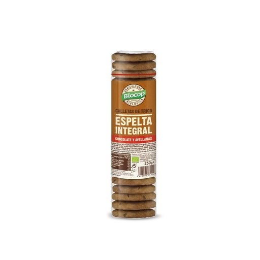 [17851] GALLETAS DE ESPELTA INTEGRAL CHOCOLATE AVELLANA 250G BIOCOP
