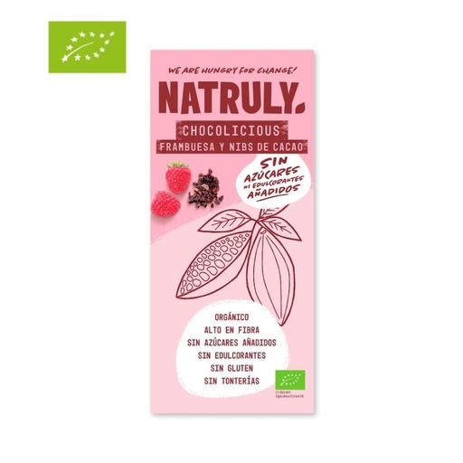 [28693] CHOCOLICIOUS FRAMBUESA Y NIBS CACAO 85G NATRULY