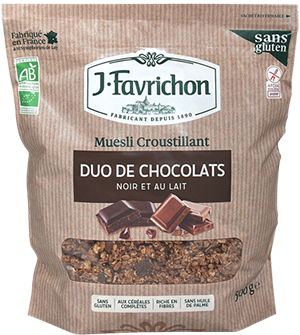 [18026] CRUNCHY MUESLI DUO CHOCOLATES 375G SIN GLUTEN FAVRICHON